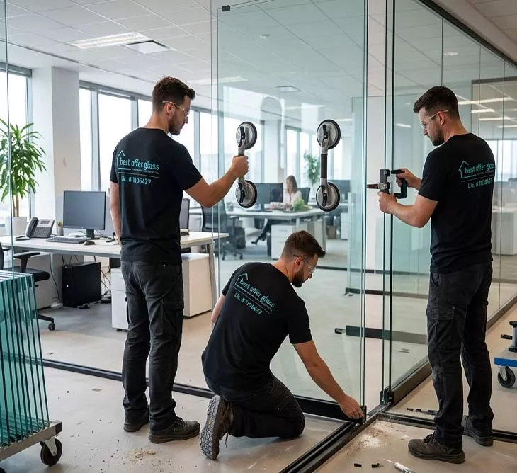 Glass Office Partition Installation